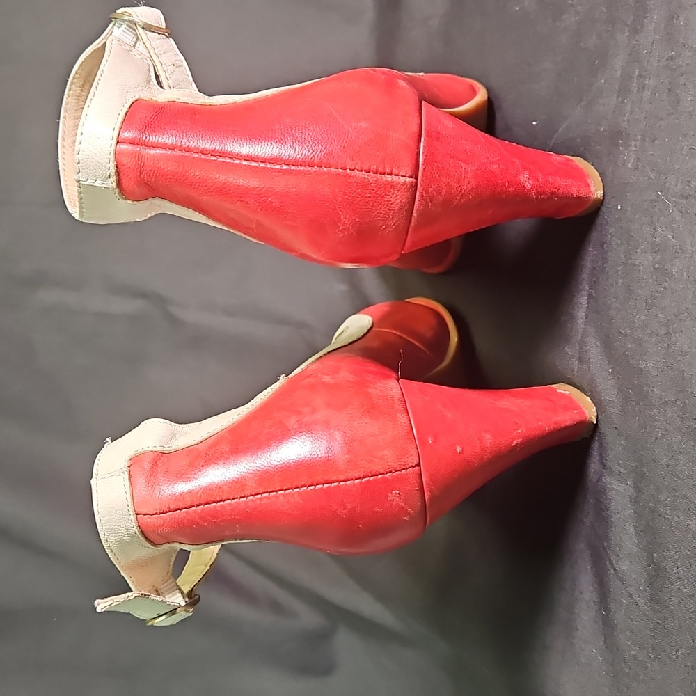 Stylish Red and Cream Ankle Strap Women's Shoes by Miz Mooz - Picture 8 of 10